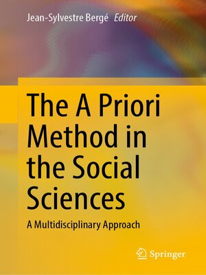 cover image of The a Priori Method in the Social Sciences